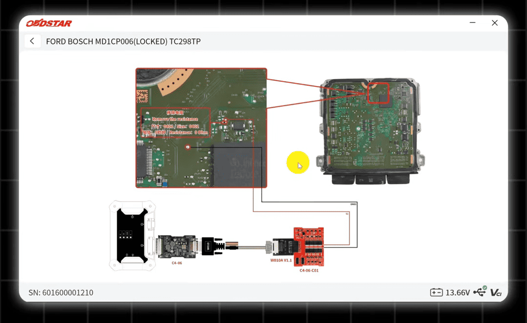 OBDSTAR ECU MASTER Configuration A wiring diagram
